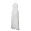 Chiffon Tiered Dresses for Women Formal Halter Sleeveless Flowy Maxi Dress Summer Sexy Irregular Hem Solid Sundresses