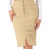 Women's Jean Skirts Split Casual High Waist Bodycon Denim Pencil Skirt