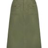 Denim Skirt with Belt Below Knee Length High Waisted Jean Skirts for Women