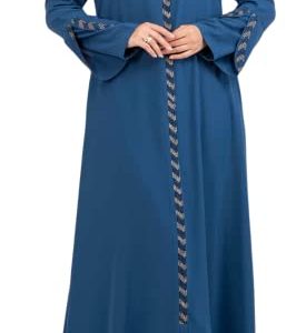 Women's Abaya Long Sleeve Open Quarry Floor Length Zipper Floor Length Turkish Islamic Fashion