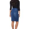 Women’s Ease into Comfort Pull-On Stretch Denim Skirt – Soft Jean Fabric, Flattering Slim Fit, All-Day Comfort