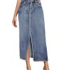 Women's Long Denim Skirt – Stretch Jean Skirt for Office and Casual Wear
