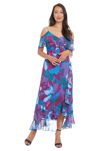 Women's Dresses Women's Sweetheart Neckline High Low Maxi with Ruffle Overlay - Empire Waist Cold Shoulder Chiffon Summer Party