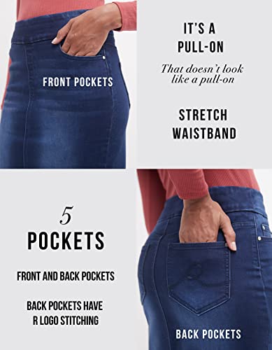 Women’s Ease into Comfort Pull-On Stretch Denim Skirt – Soft Jean Fabric, Flattering Slim Fit, All-Day Comfort