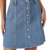 41LseqhJ-TL.jpg Women's Button Down High Waisted A Line Jean Mini Denim Skirt with Pockets