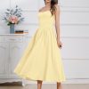 Women’s Corset Dress Sexy Thigh Spaghetti Strap Bustier Cocktail Dress Low Cut Boho Formal Dresses with Pockets