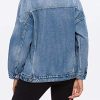 Women's Oversize Vintage Washed Boyfriend Denim Jacket Long Sleeve Classic Loose Jean Trucker Jacket 003