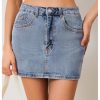 Women's Denim Skirt High Waist Bow Pocket Bodycon Y2K Mini Jean Skirts