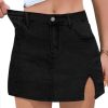 2025 Womens Casual Mid/High Waisted Denim Shorts Summer Stretchy Ripped Jean Shorts for Women