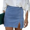 Jean Skirt for Women with Slit High Wasited Bodycon Stretch Pencil Mini Short Denim Skirts