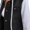 Women's Classic Casual Hooded Denim Jacket Drawstring Vintage Washed Jean Jacket Sweatshirt with Pockets