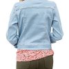 Womens Stretch Button Down Long Sleeve Pockets Denim Jean Trucker Jacket