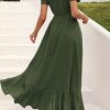 41nV7gn9S6L.jpg Women's Summer Maxi Dress Casual Wrap Floral Boho Short Sleeve V Neck Split Ruffle Beach Long Dresses