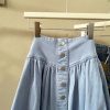 41niG1b8SGL.jpg Women's High Waist Long Denim Skirt Button Down Swing A-Line Jean Maxi Skirt with Pockets