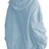 Women's Half Zip Denim Hoodie Pullover Sweatshirt Jean Jacket with Pocket