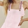 Women Bib Overall Dress Jumper Babydoll Pinafore Dress Embroidered Lace Maternity Straps Suspender Dress