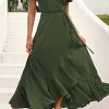 41qEN8goRL.jpg Women's Summer Maxi Dress Casual Wrap Floral Boho Short Sleeve V Neck Split Ruffle Beach Long Dresses