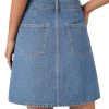 41sKqTiJJ0L.jpg Women's Button Down High Waisted A Line Jean Mini Denim Skirt with Pockets