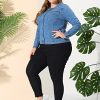 Denim Jacket for Women Plus Size Collarless Long Sleeve Button Down Jean Jacket 2025 Western Outfit