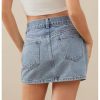 Women's Casual Jean Skirt Mid Waist Zipper Up Mini Denim Skirts