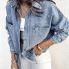 Womens Casual Denim Jacket for Women 2025 Contrast Sequin Long Sleeve Rhinestone Denim Jackets
