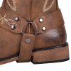 Women's Buckle Strap Wide Calf Cowboy Boots Square Toe Western Cowgirl Boots