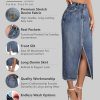 Women's Long Denim Skirt – Stretch Jean Skirt for Office and Casual Wear