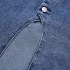 Straight High Rise Vintage Embroidered Botton Fly Split Thigh Midi Denim Skirt