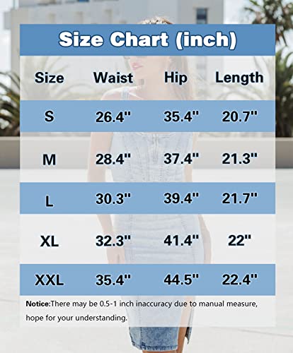 Women’s Denim Pencil Skirt High Waisted Knee Length Side Split Hem Stretch Jean Skirts for Women