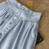 51mCNXtMqHL.jpg Women's High Waist Long Denim Skirt Button Down Swing A-Line Jean Maxi Skirt with Pockets