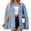 Denim Jacket for Women Poncho Cape Style Jean Jackets Loose Outerwear