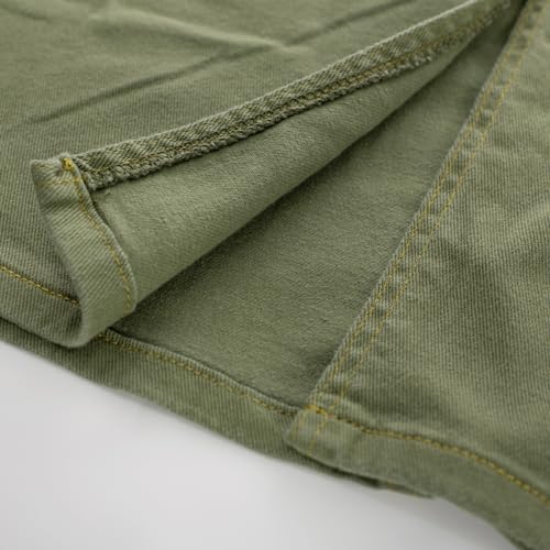 Denim Skirt with Belt Below Knee Length High Waisted Jean Skirts for Women