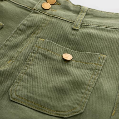 Denim Skirt with Belt Below Knee Length High Waisted Jean Skirts for Women