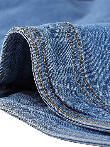 Denim Jacket for Women Plus Size Collarless Long Sleeve Button Down Jean Jacket 2025 Western Outfit