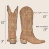 Cowboy Boots for Women Mid Calf Black Cowgirl Boots Square Toe Western Boots Womens Cowboy Boots Chunky Heel botas vaqueras para