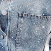 Womens Casual Denim Jacket for Women 2025 Contrast Sequin Long Sleeve Rhinestone Denim Jackets