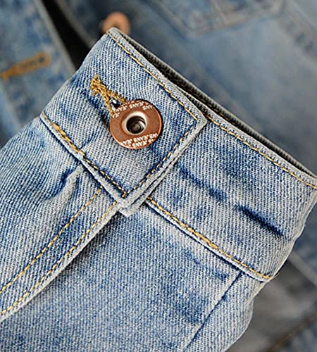 Womens Denim Jackets Distressed Ripped Long Sleeve Jean Jacket Coats