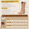 Cowboy Boots for Women Mid Calf Black Cowgirl Boots Square Toe Western Boots Womens Cowboy Boots Chunky Heel botas vaqueras para