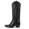 Knee High Boots Women Cowgirl Cowboy Western Fall Chunky Block High Heel Tall Long Fashion Boot Side Zipper