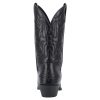 Mens Hawk Embroidered Snip Toe Casual Boots Mid Calf - Black