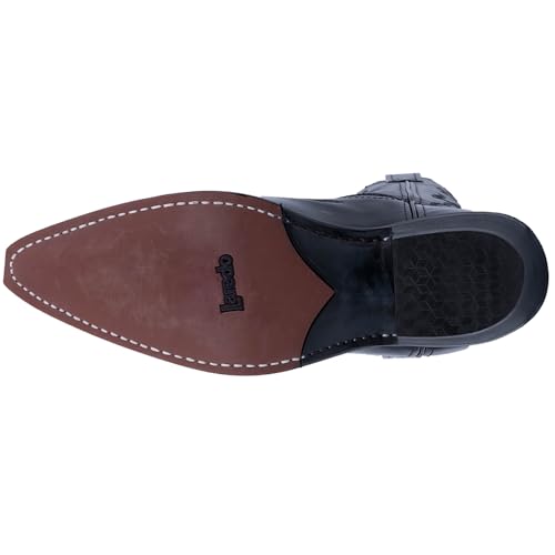 Mens Hawk Embroidered Snip Toe Casual Boots Mid Calf - Black