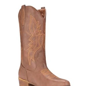 Cowboy Boots For Women Western Boots Cowgirl Boots Pull On Pointy Toe Mid Calf Boots
