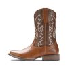 Cowboy Boots For Men with Wide Square Toe Western Retro Boot Durable Classic Fashionable Embroidered Pull On Slip Resistant