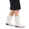 Women's Wide Calf Cowboy Boots Pull-On Mid-Calf Embroidered Pointed Toe Retro Western Boots