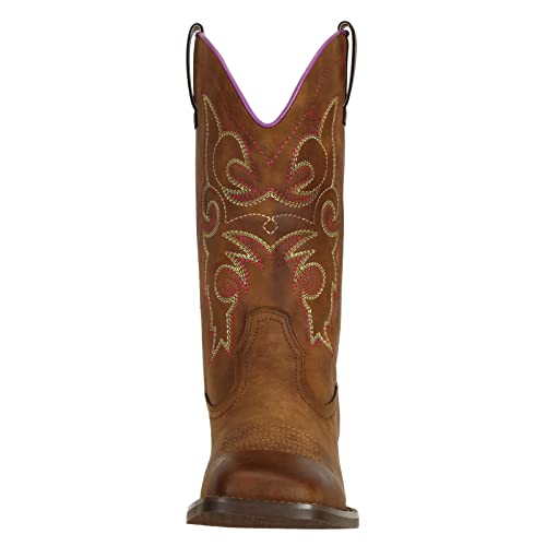 Women's Cowboy Cowgirl Boots Western Wide Square Toe Wide Calf Boots Brown