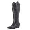 31uhbwM7aL.jpg Women's Cowboy Boots Wide Calf Knee High with Zip Classic Chunky heel for Girls Ladies Fall Winter