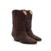 Suede Cowboy Boots for Women Pointed Toe Mid-Calf Western Boots Chunky Heel Cowgirl Booties Dressy Pull on Wide Calf Fashion
