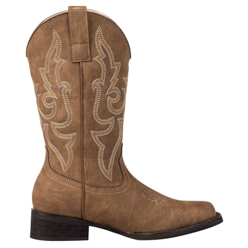 Square Toe Cowboy Boots for Women Cowgirl Boots Wide Calf Riding Western Boots