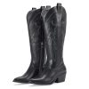 414UXLOnEL.jpg Women's Cowboy Boots Wide Calf Knee High with Zip Classic Chunky heel for Girls Ladies Fall Winter