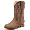Girls Cowgirl Boots Unisex-Child Mid Calf Glitter Toddler Cowboy Boot Little Big Kids Western Riding Shoes